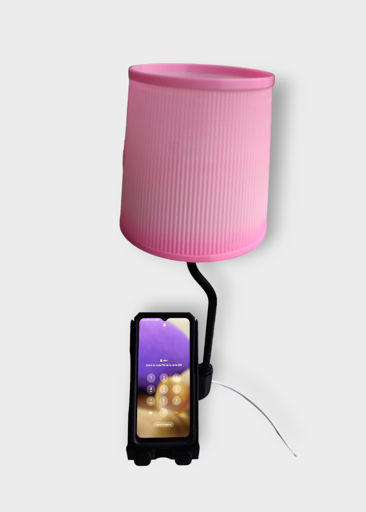 Lampe support téléphone portable Rose et noir