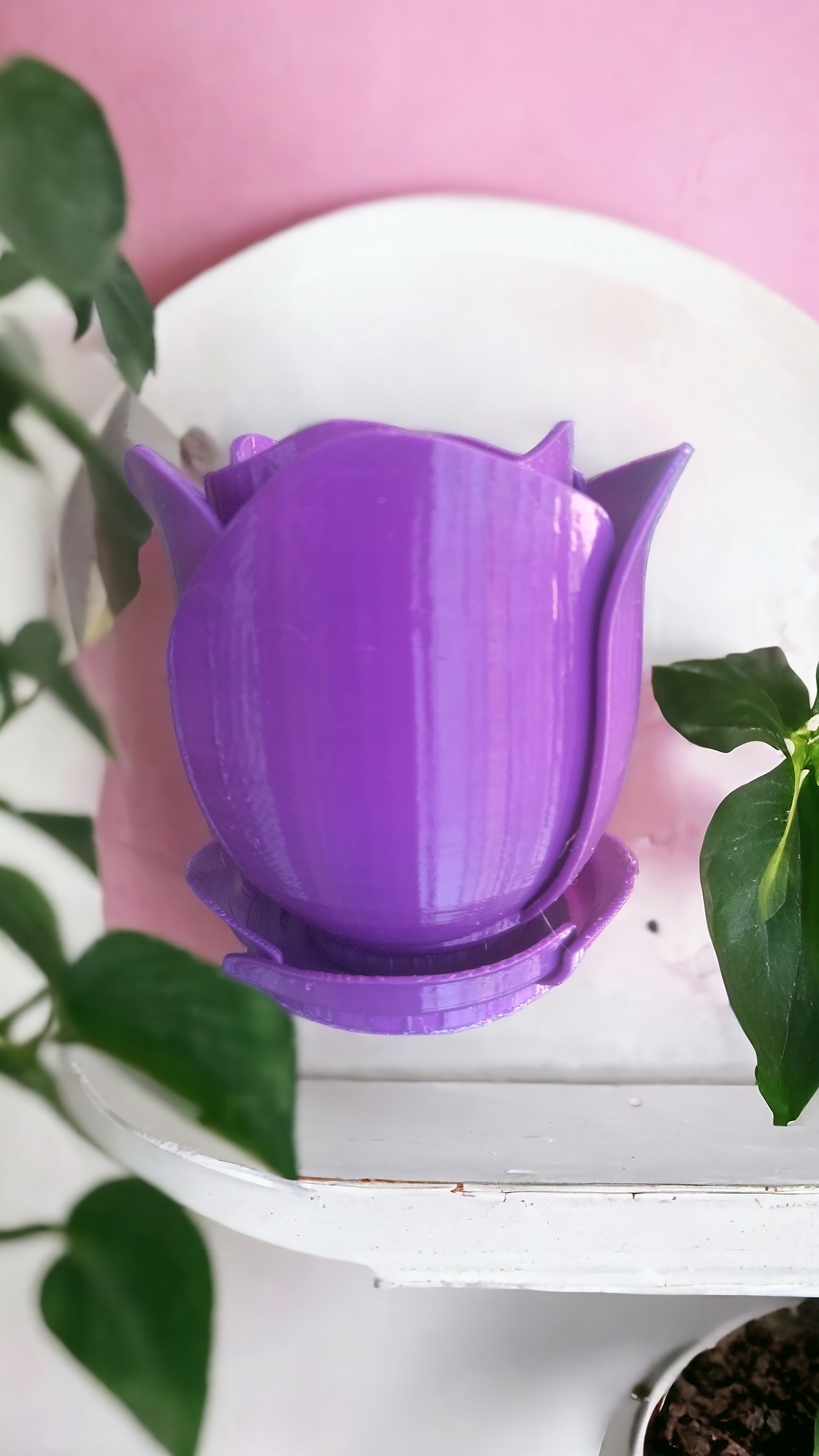 Petit pot fleur forme de rose étanche