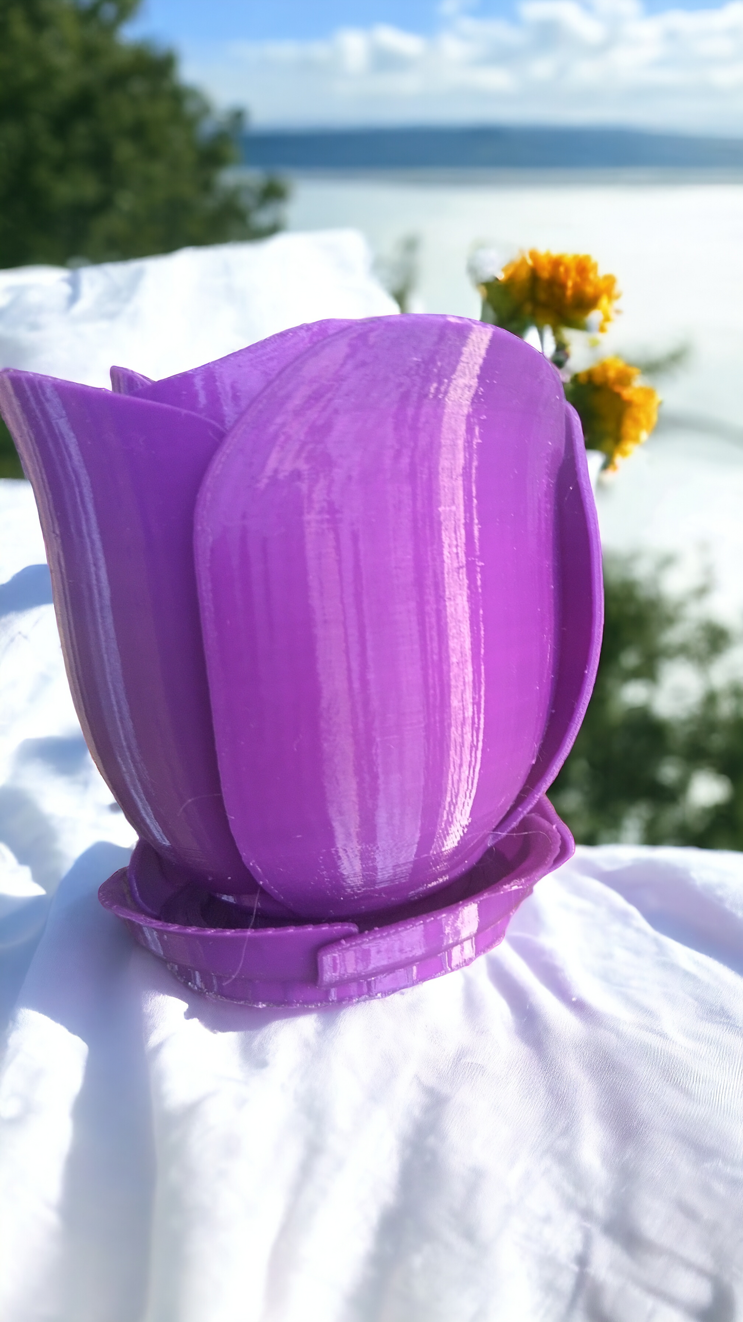 Petit pot fleur forme de rose étanche