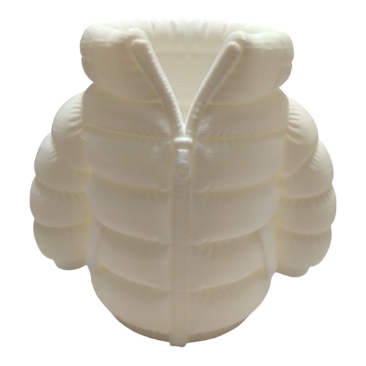 🖍️ Pot à crayons doudoune blanc – manches longues