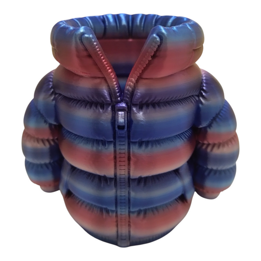 🖍️ Pot à crayons doudoune multicolore – manches longues