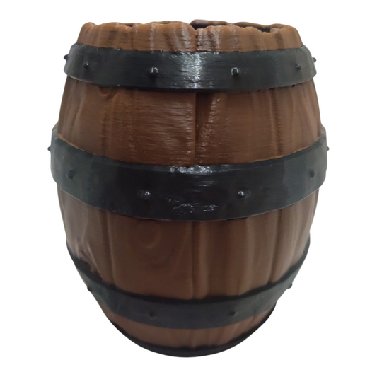 Pot à crayons en forme de tonneau – imitation bois