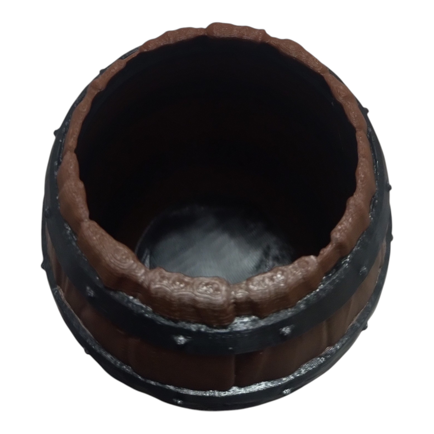 Pot à crayons en forme de tonneau – imitation bois