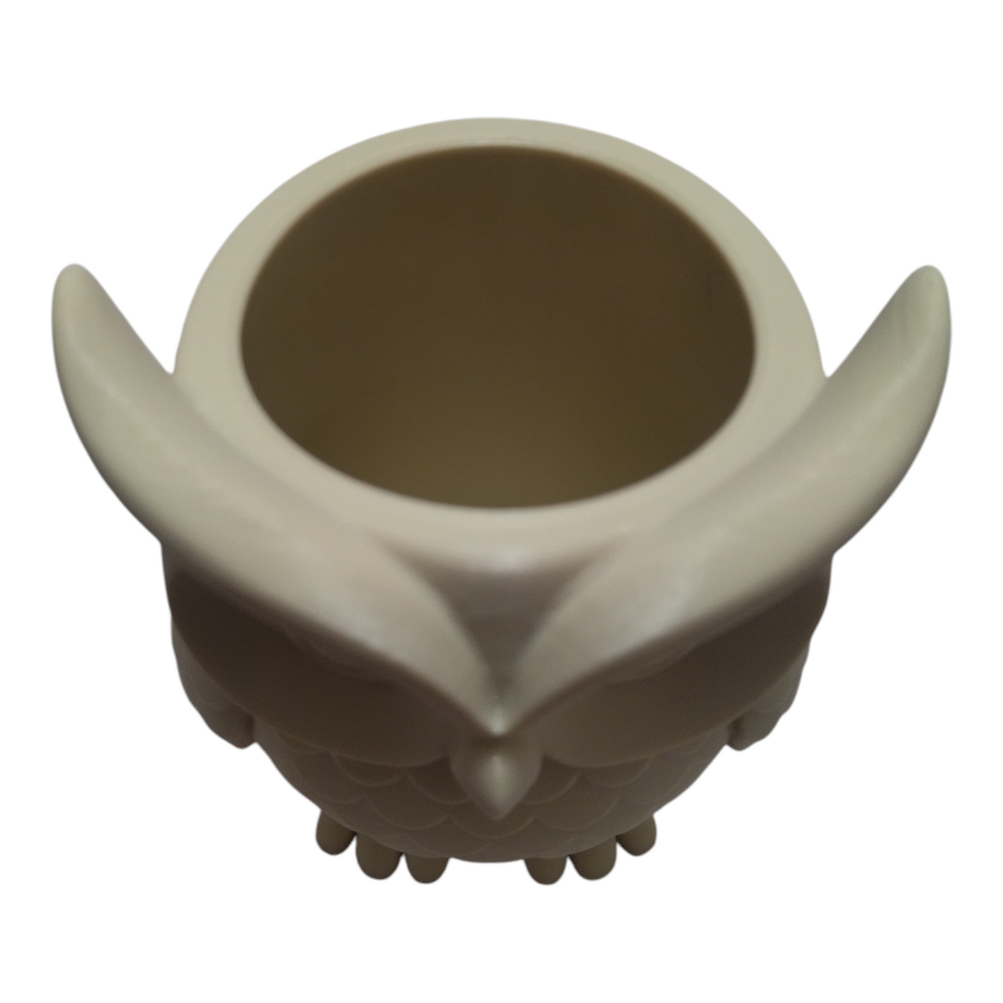 Pot à crayons chouette beige – parfait pour bureau