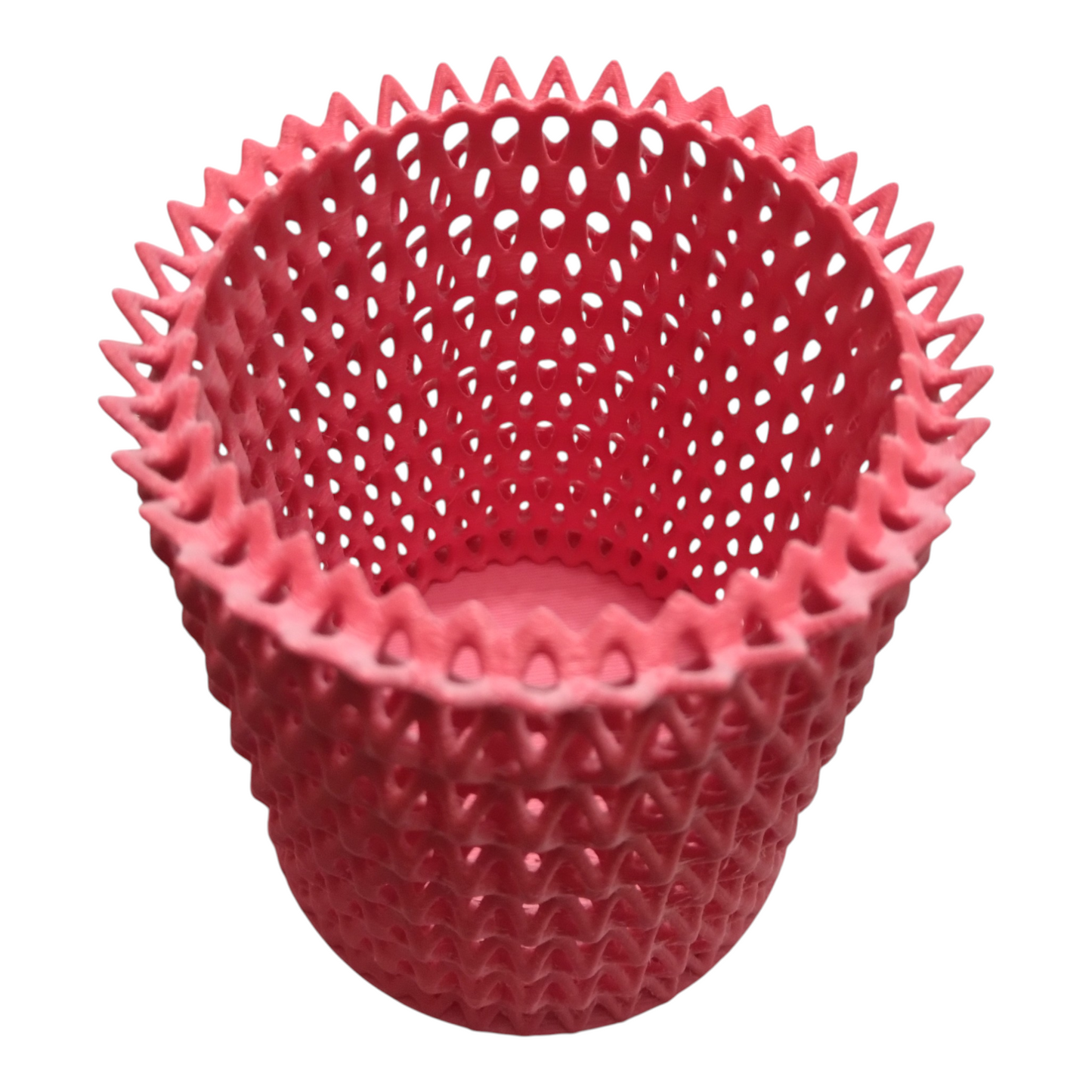 🖍️ Grand pot à crayons en maille rose