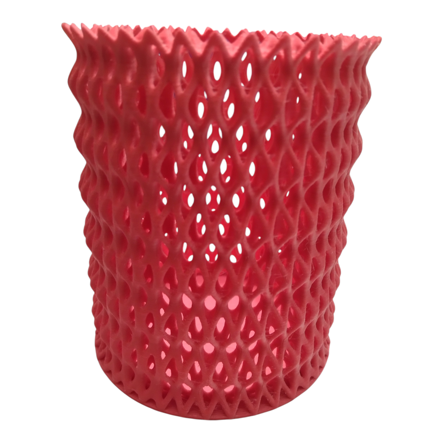 🖍️ Grand pot à crayons en maille rose