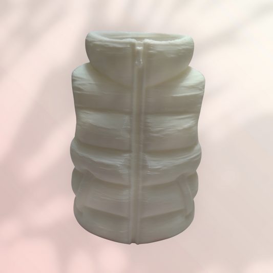 Pot à crayons doudoune sans manches – blanc