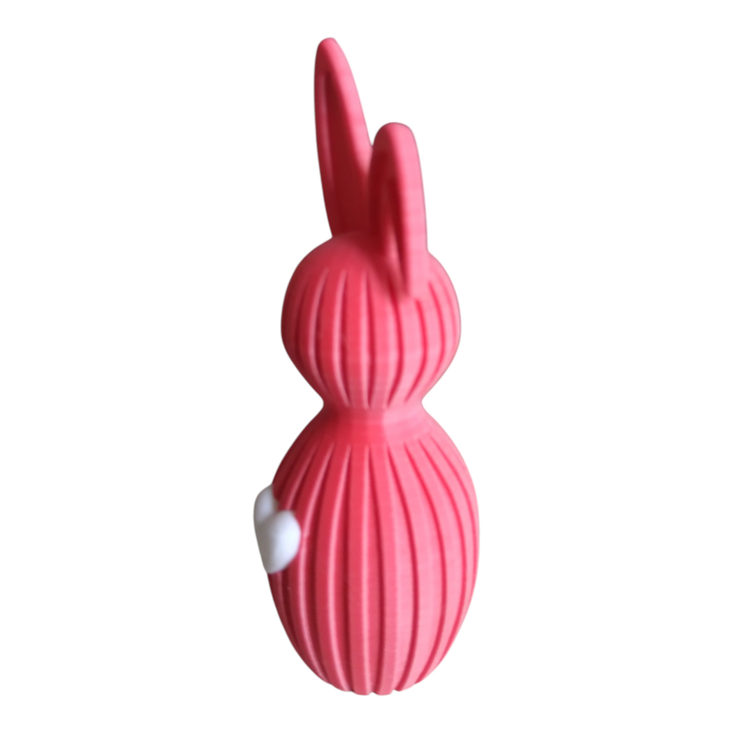 🐰🌸 Lapin de Pâques 3D - Oreilles Courbées Roses avec Cœur