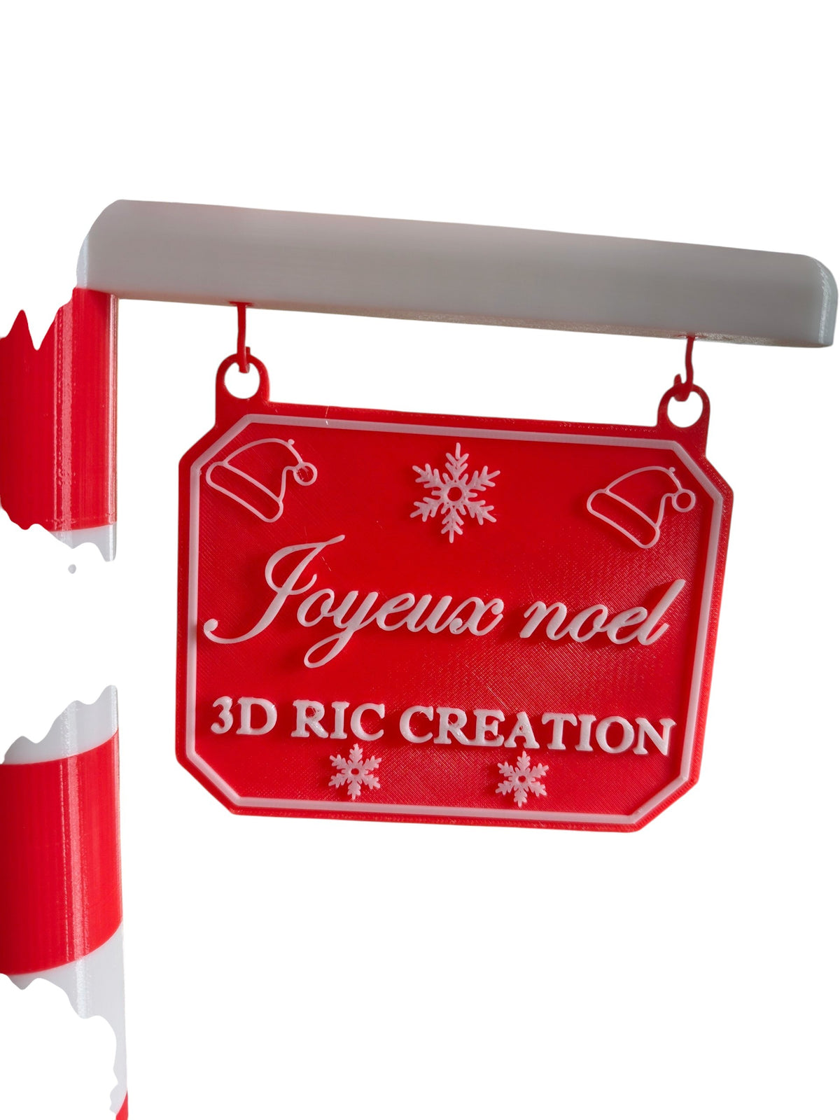 Lampadaire LED Noël Personnalisé 60 cm | Décoration Lumineuse Festive