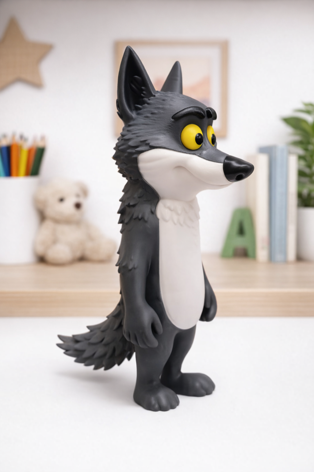 🐺 Le Loup Mal-Aimé – Création 3D originale (30 cm) Grey