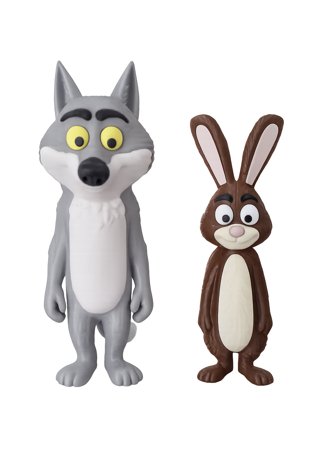 Figurine Lapin ami du loup – Impression 3D – Déco ludique et originale