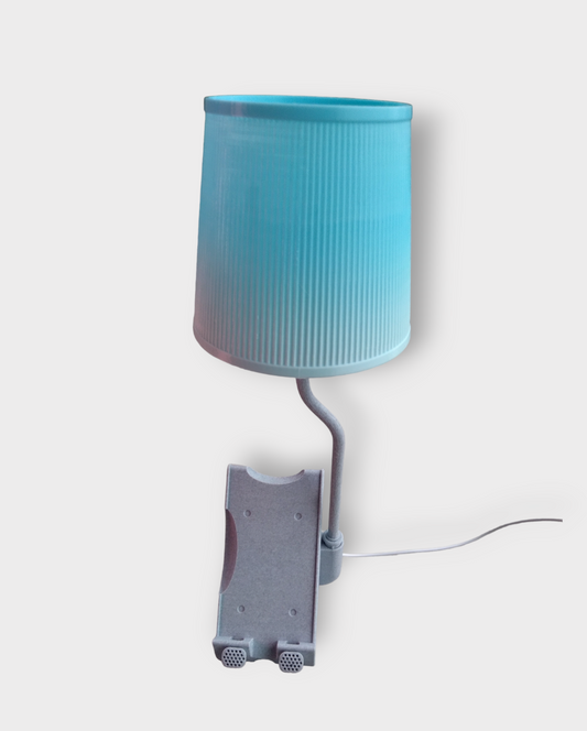 Lampe support téléphone portable bleu ciel et marbre